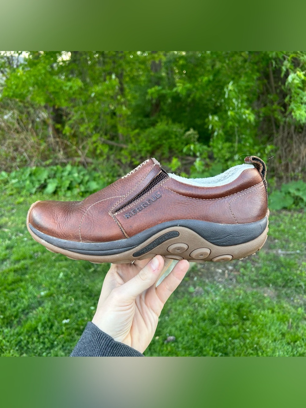 Merrell Men’s Jungle Moc Crafted Slip-On Shoes Size 11 Brown Hiking Outdoors